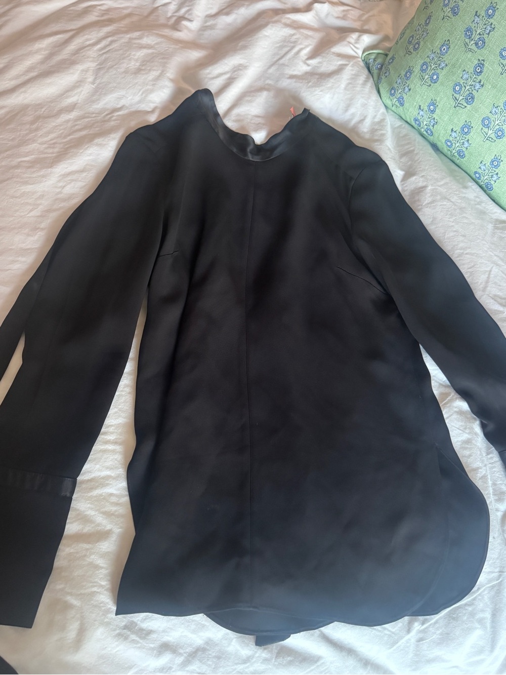 Veronica Beard Black Silk Bow Blouse